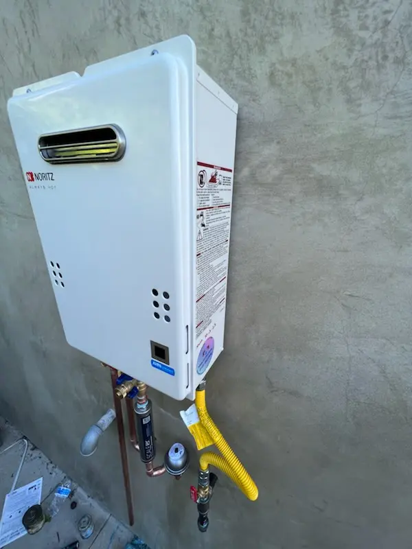 Tankless water heater installation for Manavista homes